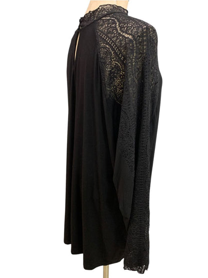 Size 4X Torrid Super Soft Knit Womens Black Lace Sleeve Shirt Pullover