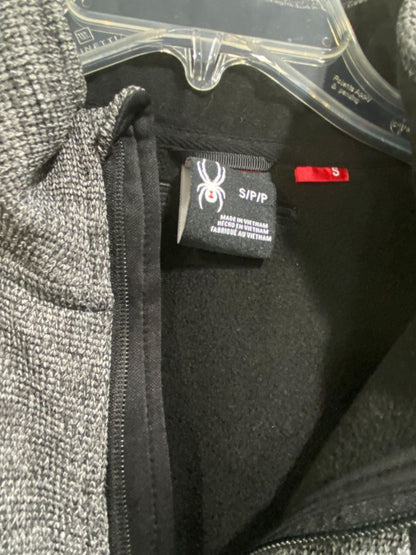 Size Small Spyder Mens New Polar Marbled Full Zip Jacket Gray Black