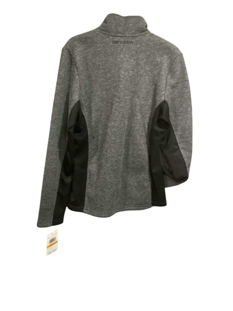 Size Small Spyder Mens New Polar Marbled Full Zip Jacket Gray Black