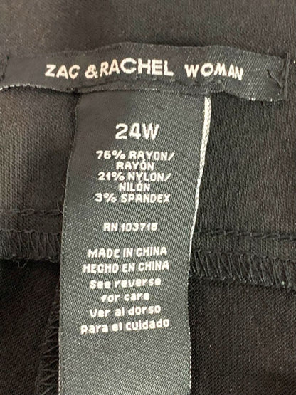 Size 24W Zac & Rachel Woman New Black Slim Ankle Pull On Pants Plus Size