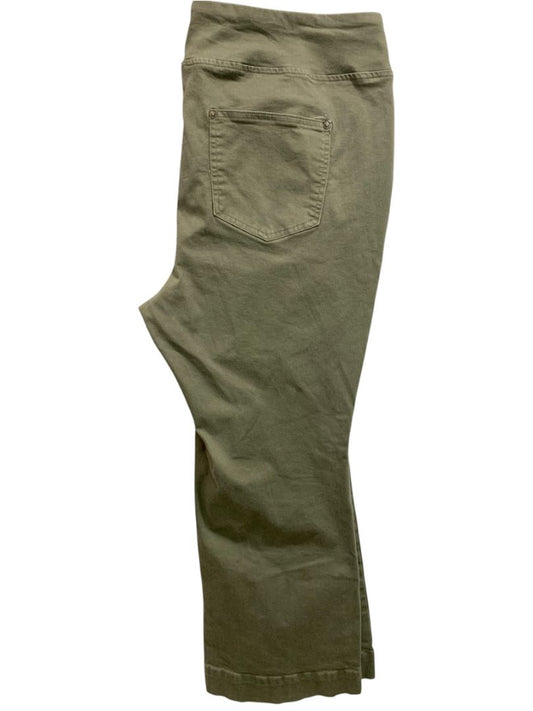 Size 20WP Belle by Kim Gravel Womens Olive Green Pull On Jeans Petite