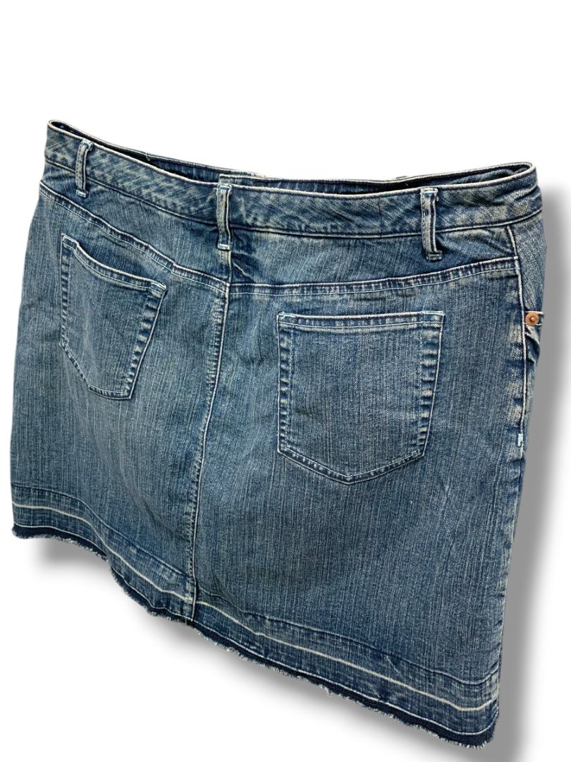 Size 16 Venezia Jean Skort Raw Hem Stretch Skirt Undershorts
