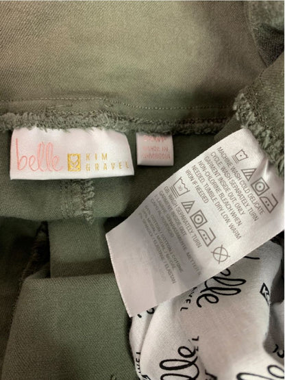 Size 20WP Belle by Kim Gravel Womens Olive Green Pull On Jeans Petite