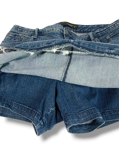 Size 16 Venezia Jean Skort Raw Hem Stretch Skirt Undershorts