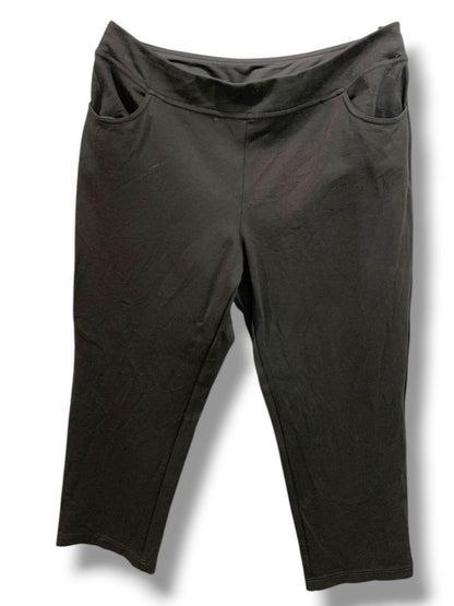 Size 20WP Belle Kim Gravel Petite Womens Plus Size Black Crop Pull On Chino