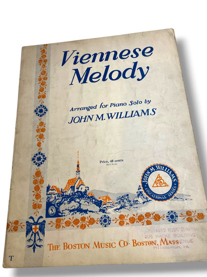 1931 Viennese Melody Sheet Music Arranged for Piano Solo by John M Williams