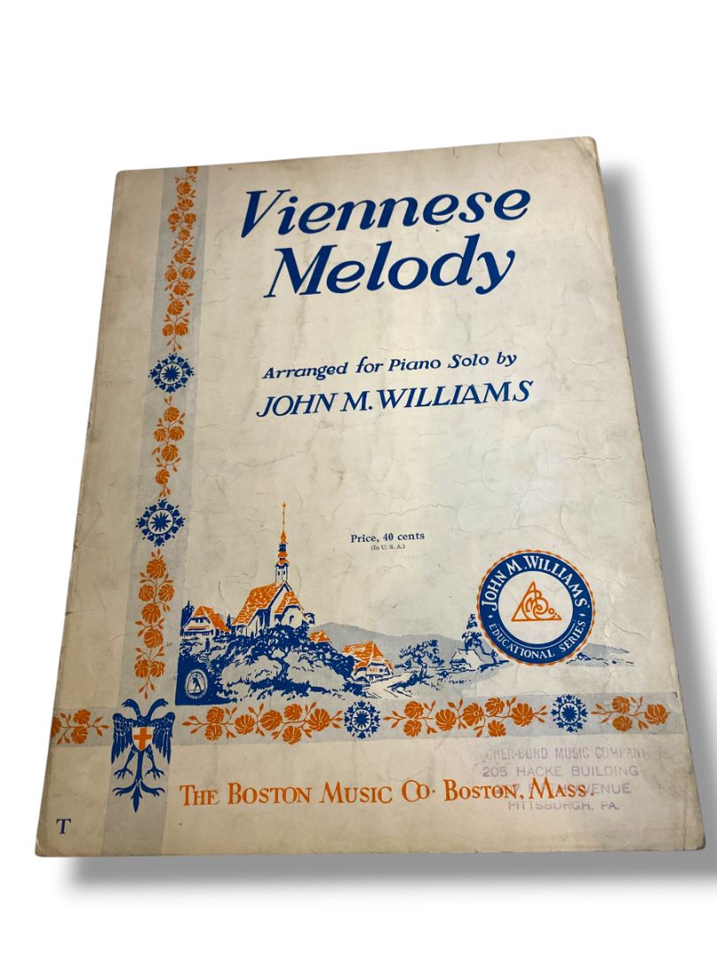1931 Viennese Melody Sheet Music Arranged for Piano Solo by John M Williams