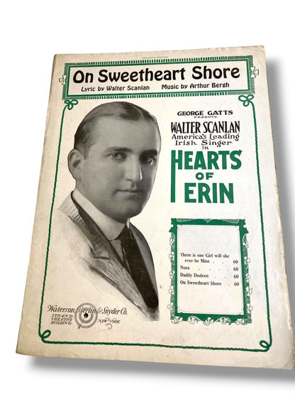 1920 On Sweetheart Shore Sheet Music Hearts of Erin Waterson Berlin and Snyder