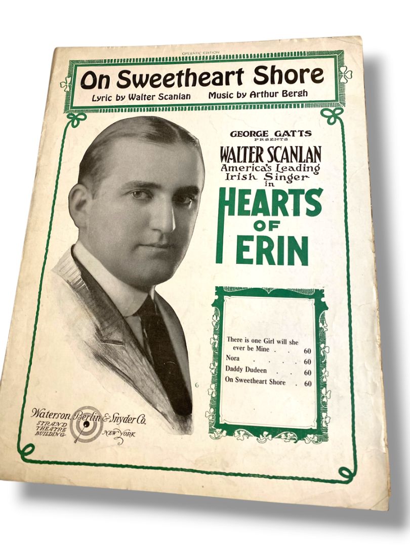 1920 On Sweetheart Shore Sheet Music Hearts of Erin Waterson Berlin and Snyder