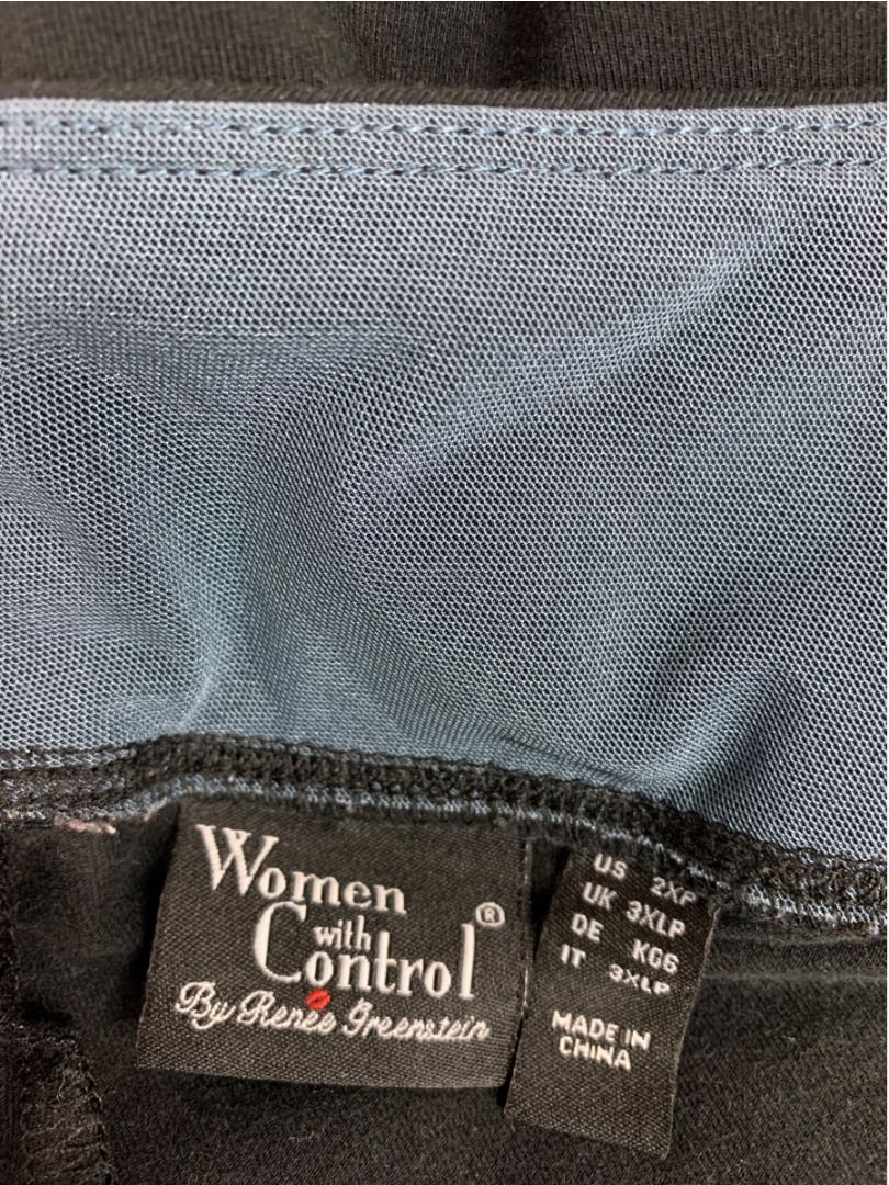 Size 2XP Women with Control Black Pull On Ponte Knit Pants Straight Leg