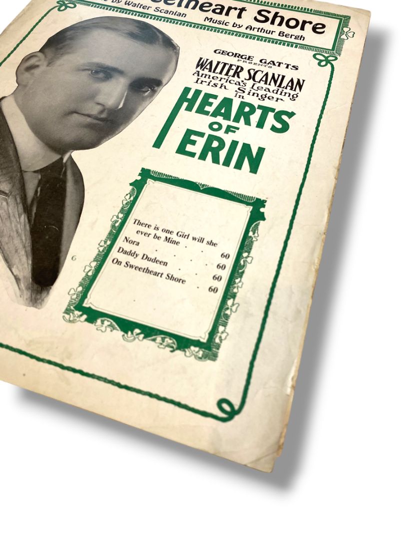 1920 On Sweetheart Shore Sheet Music Hearts of Erin Waterson Berlin and Snyder