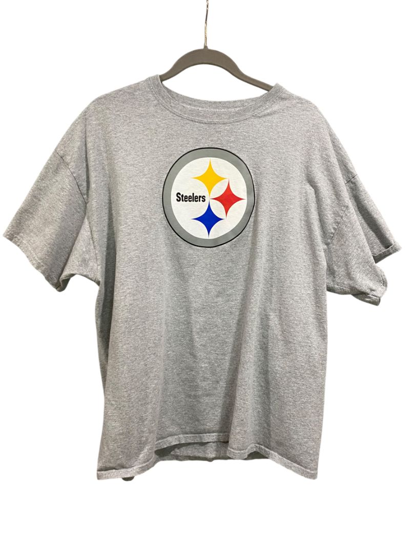 Size 2XL NFL Team Apparel Mens Pittsburgh Steelers Tshirt Gray