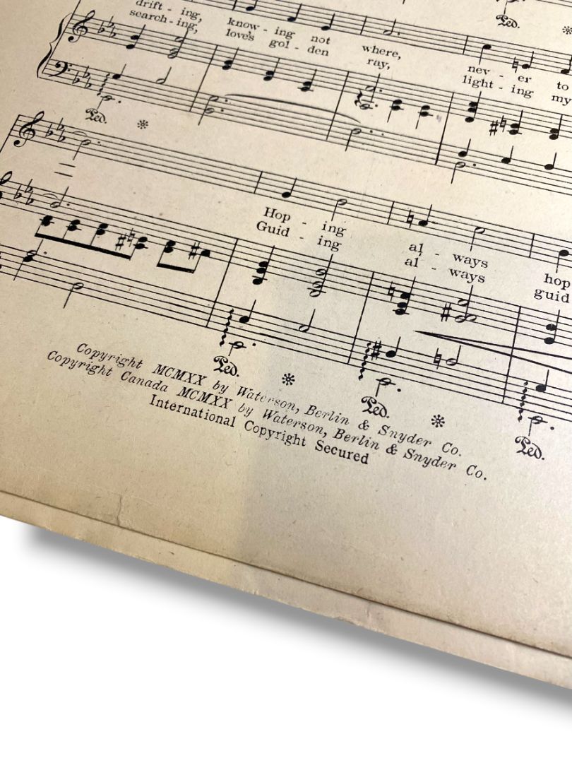1920 On Sweetheart Shore Sheet Music Hearts of Erin Waterson Berlin and Snyder