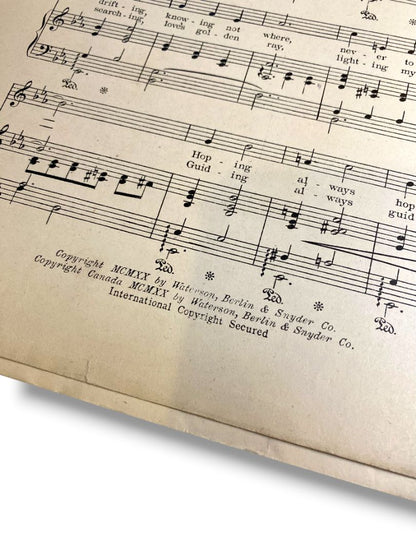 1920 On Sweetheart Shore Sheet Music Hearts of Erin Waterson Berlin and Snyder
