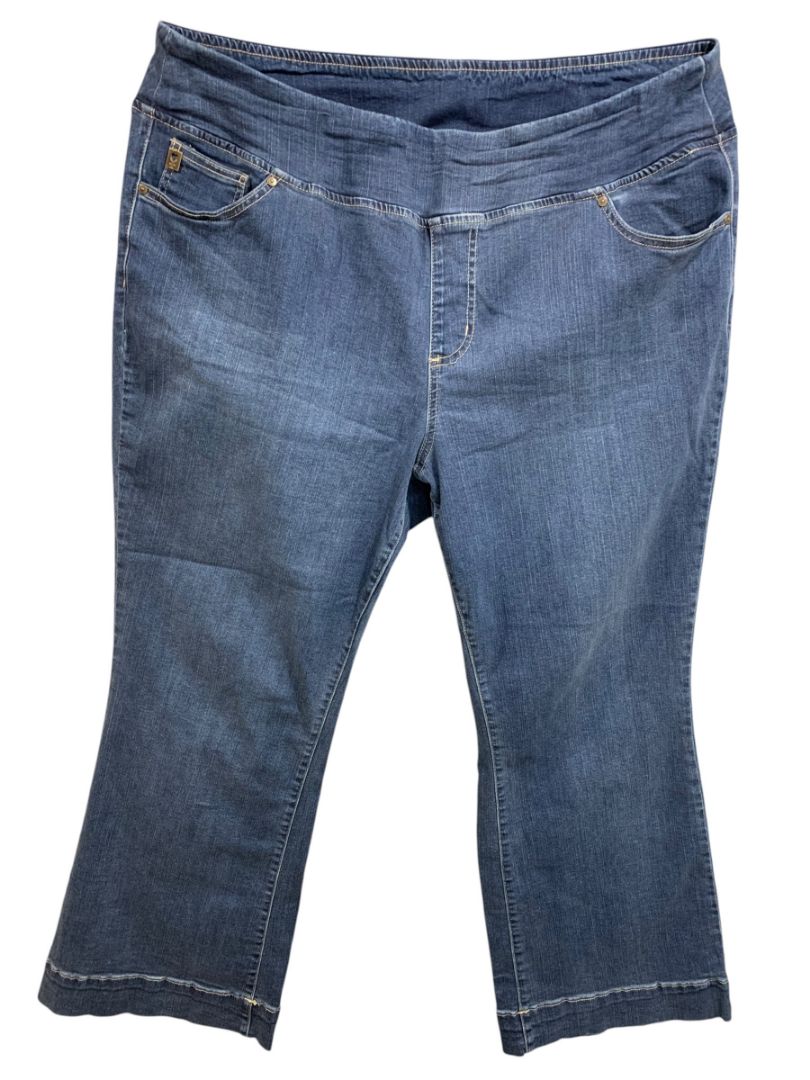 Size 20WP Belle by Kim Gravel Womens Wide Leg Jeans Stretch Denim