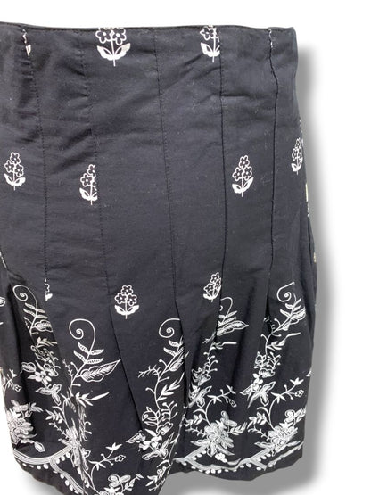 Size 14 Torrid New A-Line Sequin Embellished Black Skirt White Floral