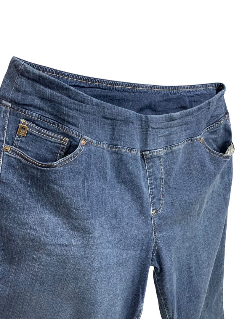 Size 20WP Belle by Kim Gravel Womens Wide Leg Jeans Stretch Denim