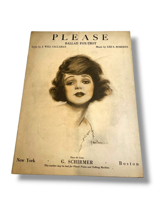 1920 Please Ballad Fox-Trot Sheet Music Callahan Roberts G. Schirmer