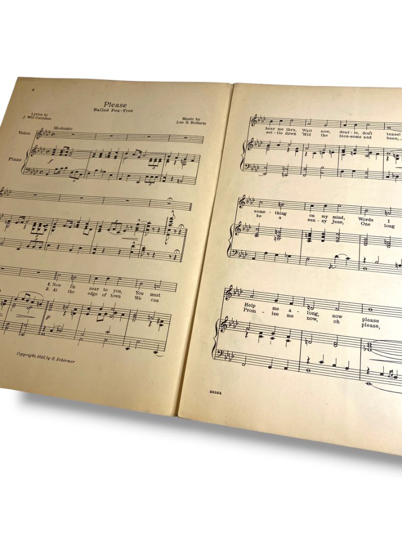 1920 Please Ballad Fox-Trot Sheet Music Callahan Roberts G. Schirmer