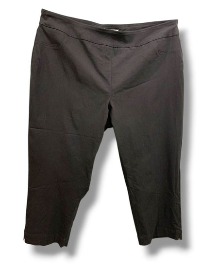 Size 22W Coldwater Creek Womens Plus Size Pull On Black Pants Stretch Crop