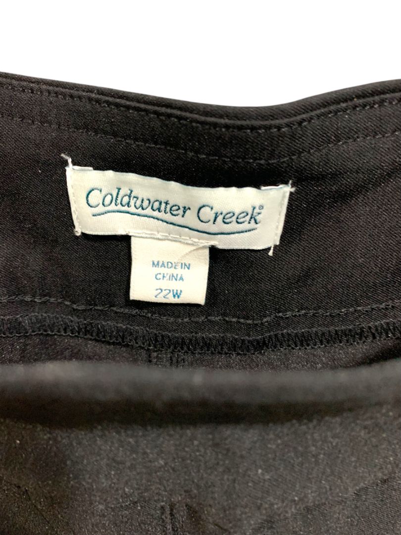 Size 22W Coldwater Creek Womens Plus Size Pull On Black Pants Stretch Crop