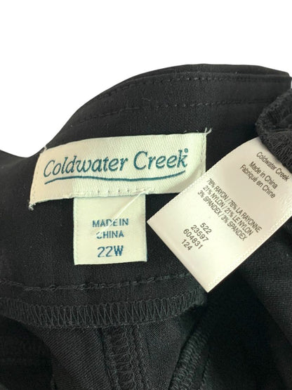 Size 22W Coldwater Creek Womens Plus Size Pull On Black Pants Stretch Crop
