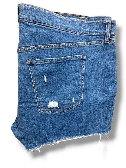 Size 26 Old Navy New Womens Plus Size Distressed Raw Hem Jean Shorts Mid-Rise Boyfriend