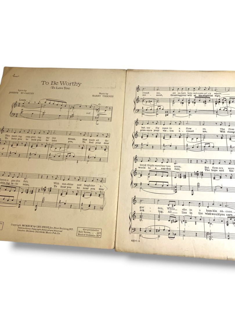 1919 To Be Worthy (To Love You)  Sheet Music Irene A Musical Comedy Leo Feist