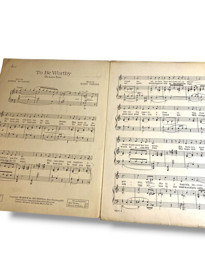 1919 To Be Worthy (To Love You)  Sheet Music Irene A Musical Comedy Leo Feist