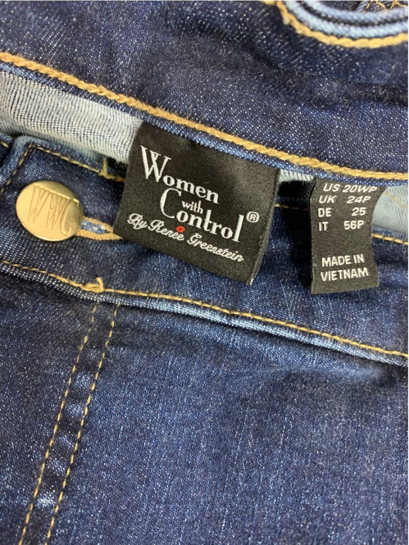 Size 20WP Women with Control Straight Leg Jeans Stretch Denim