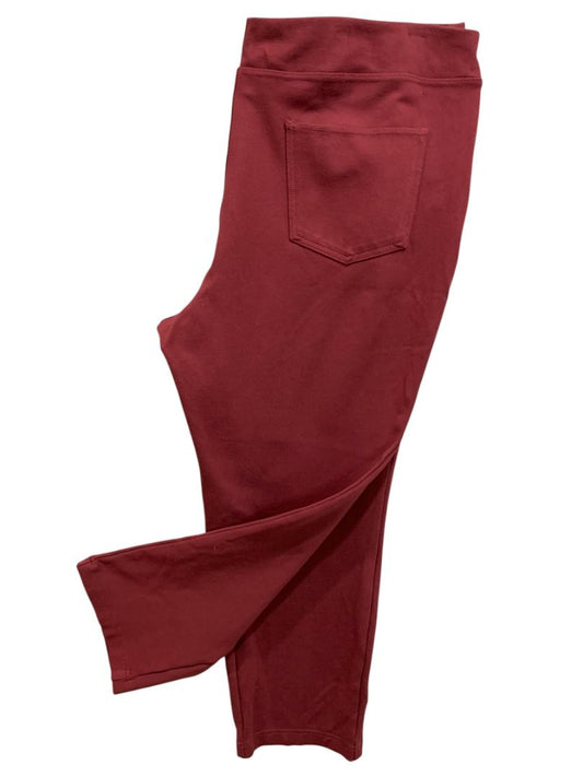 Size 22WP Belle by Kim Gravel Womens Burgundy Pull On Pants Ponte Knit