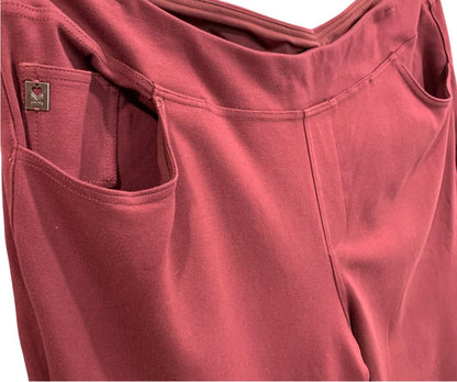Size 22WP Belle by Kim Gravel Womens Burgundy Pull On Pants Ponte Knit
