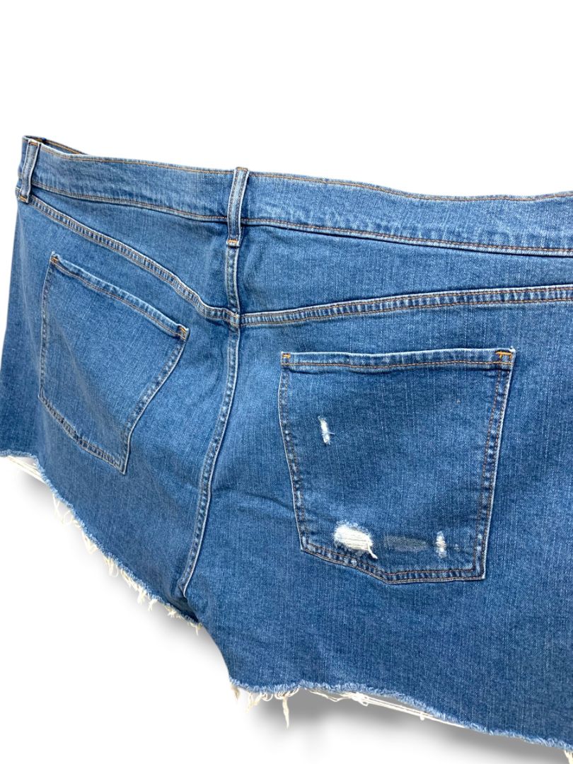 Size 26 Old Navy New Womens Plus Size Distressed Raw Hem Jean Shorts Mid-Rise Boyfriend