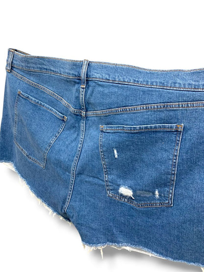 Size 26 Old Navy New Womens Plus Size Distressed Raw Hem Jean Shorts Mid-Rise Boyfriend