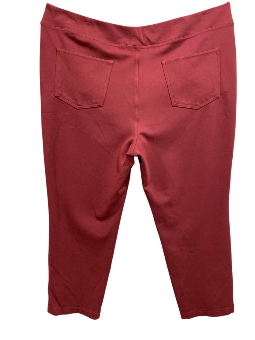 Size 22WP Belle by Kim Gravel Womens Burgundy Pull On Pants Ponte Knit