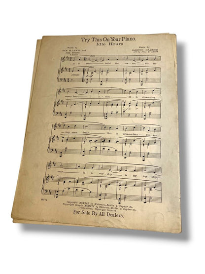 1920 Your Dream and Mine Song Sheet Music Smith Grandei Waterson Berlin & Snyder