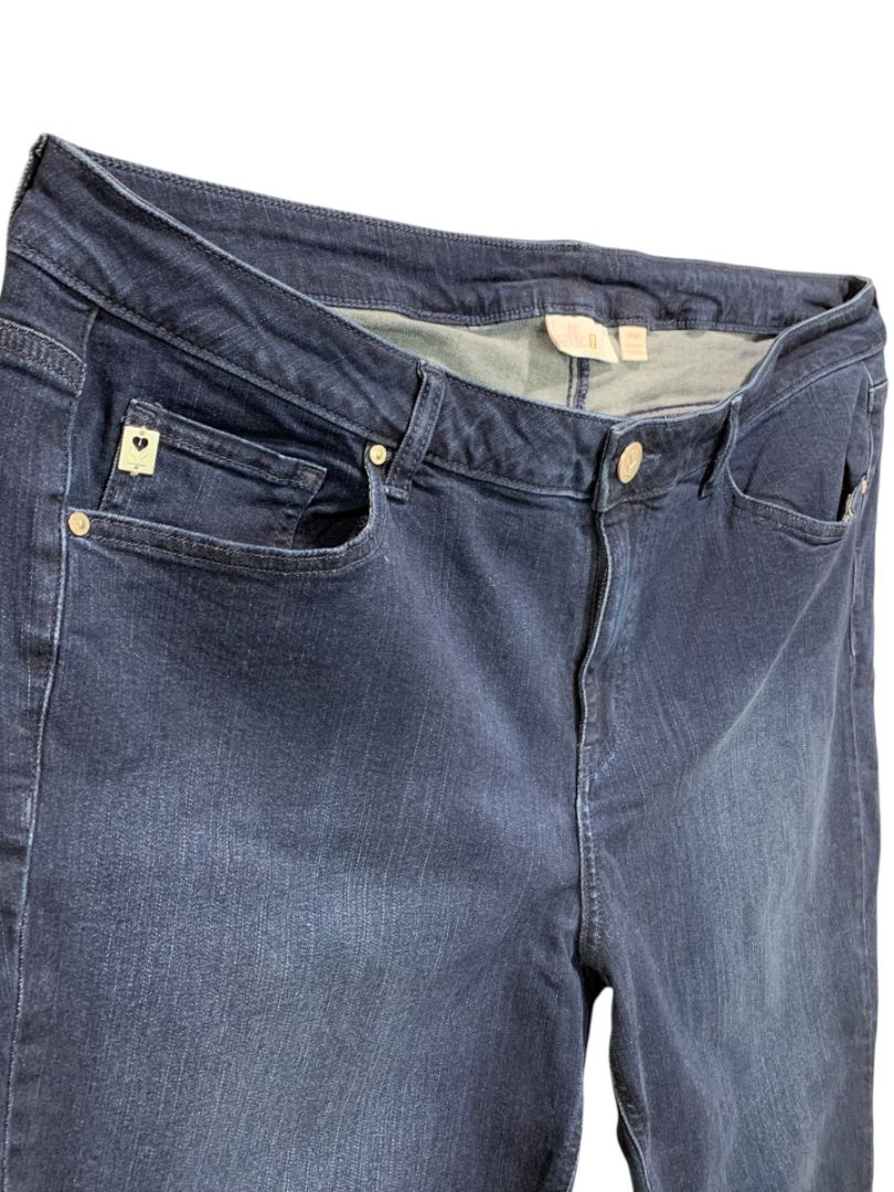 Size 16WP Belle by Kim Gravel Womens Dark Wash Jeans Stretch Denim Crop
