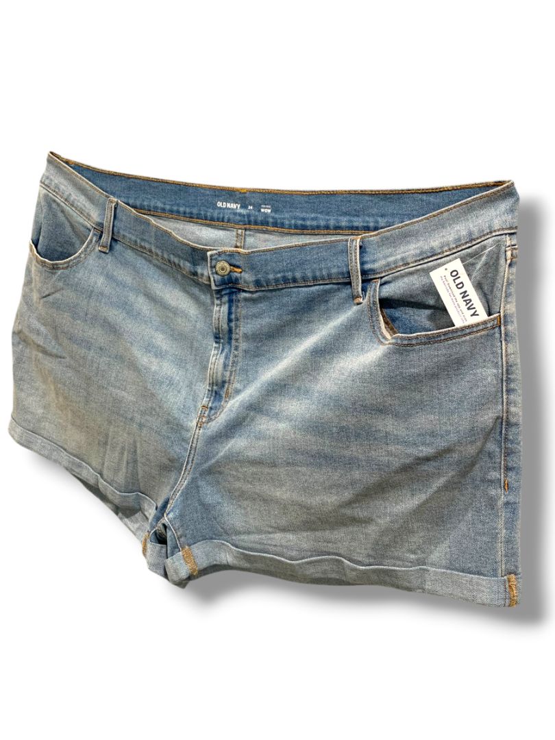 Size 24 Old Navy Womens Plus Size Cuffed Jean Shorts New Mid-Rise Wow