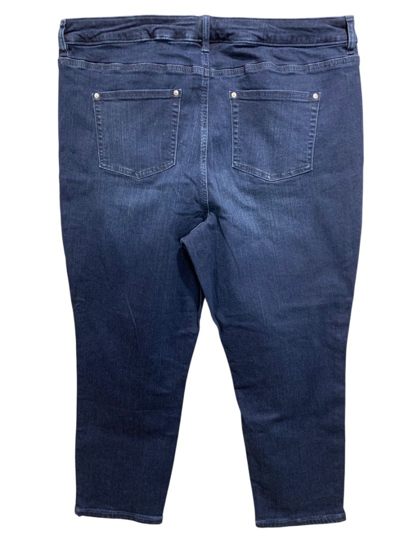 Size 16WP Belle by Kim Gravel Womens Dark Wash Jeans Stretch Denim Crop