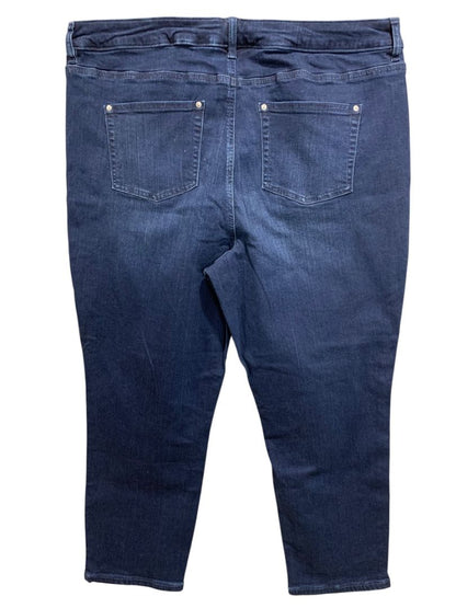 Size 16WP Belle by Kim Gravel Womens Dark Wash Jeans Stretch Denim Crop