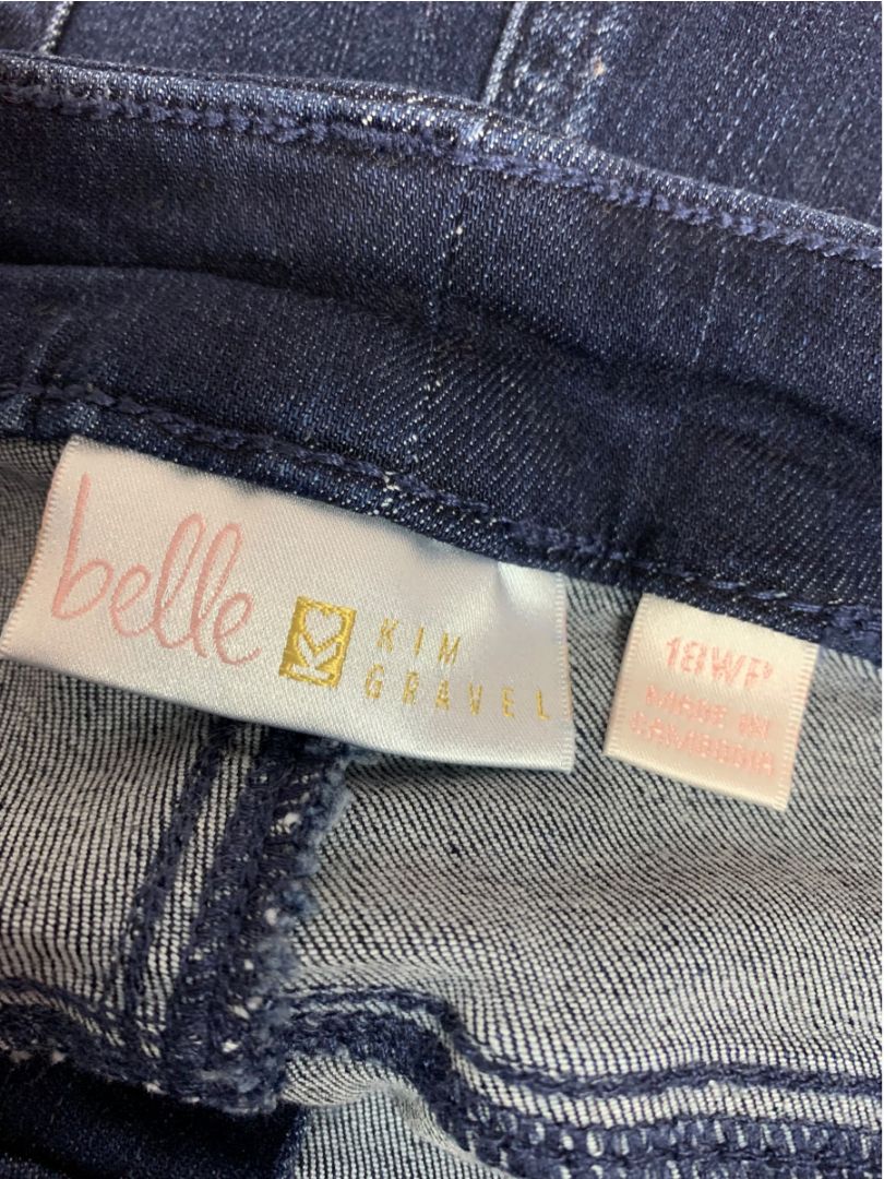 Size 16WP Belle by Kim Gravel Womens Dark Wash Jeans Stretch Denim Crop