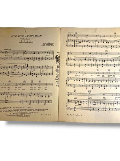 1927 Bye-Bye, Pretty Baby Sheet Music Gardner Hamilton Shapiro Bernstein & Co