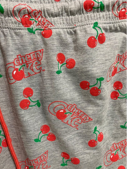 Size 1X Coca-Cola Womens New Heathered Gray PJ Lounge Pants Cherry Coke