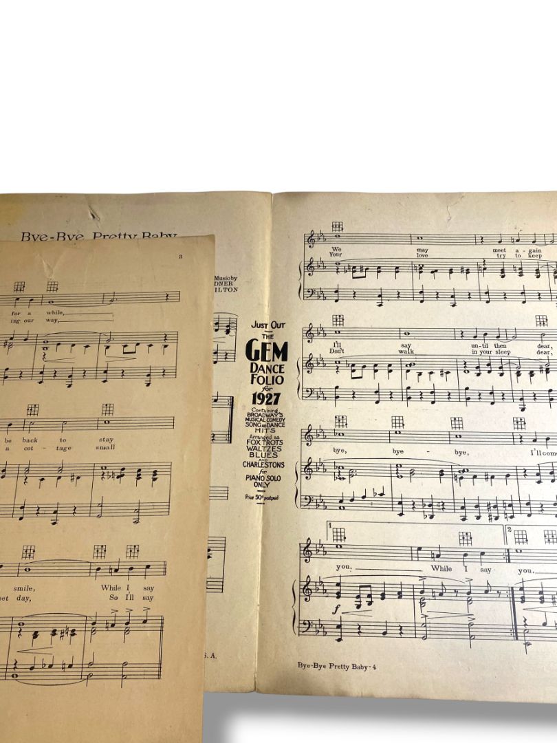 1927 Bye-Bye, Pretty Baby Sheet Music Gardner Hamilton Shapiro Bernstein & Co