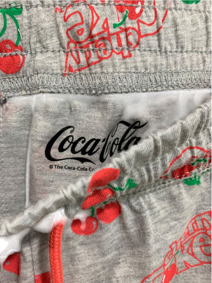 Size 1X Coca-Cola Womens New Heathered Gray PJ Lounge Pants Cherry Coke