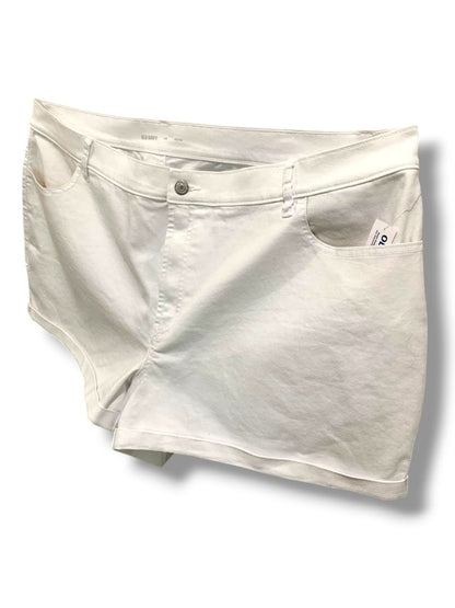 Size 24 Old Navy Womens Plus Size New Cuffed White Jean Shorts Mid-Rise