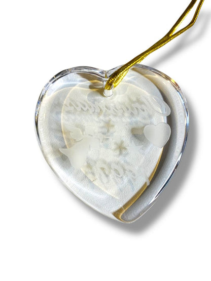 Dated 1997 Glass Christmas Ornament Heart Angel Star 2.75"