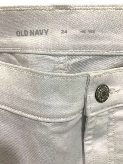 Size 24 Old Navy Womens Plus Size New Cuffed White Jean Shorts Mid-Rise