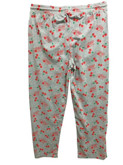 Size 1X Coca-Cola Womens New Heathered Gray PJ Lounge Pants Cherry Coke