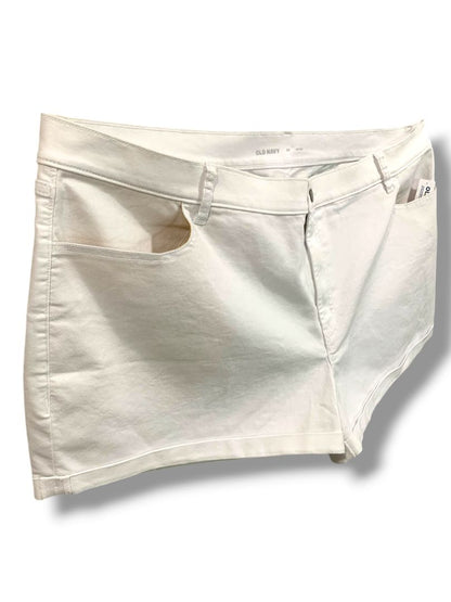 Size 24 Old Navy Womens Plus Size New Cuffed White Jean Shorts Mid-Rise